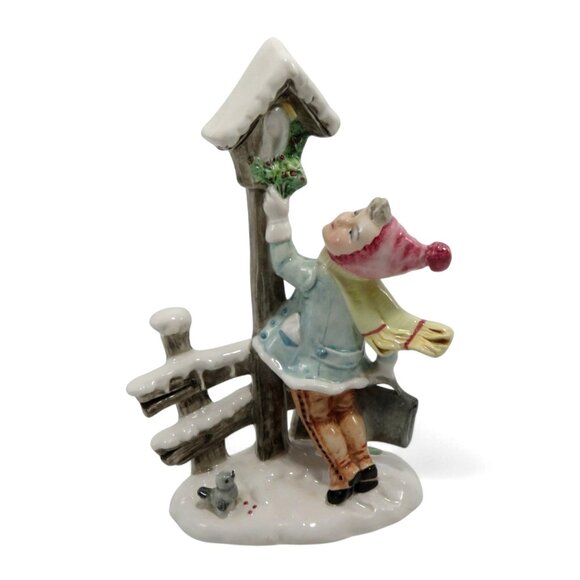 FONTANINI Child and Bird Country Farm Scene #541 Italy Vintage 9" Tall Figurine - Picture 3 of 11